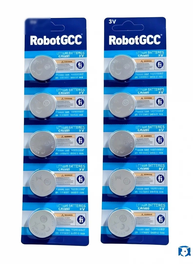 robotgcc CR2430 3V Lithium Coin Battery 10-Pack (2 Blisters × 5 Cells) | Stable Voltage Output | Slim Profile, Long Shelf Life for Watches, Fitness Trackers, Medical Devices & Thin Electronics - Image 1